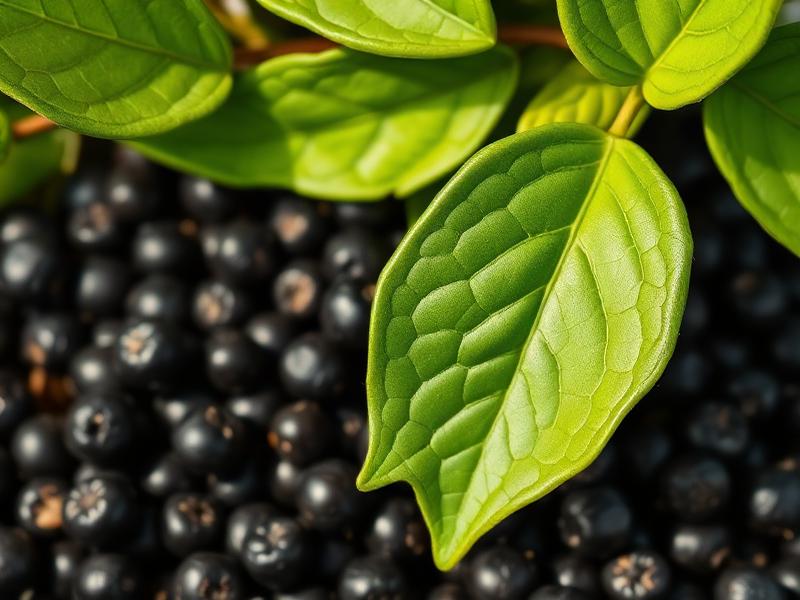 Natural botanical photograph of Black Pepper (Piper nigrum)